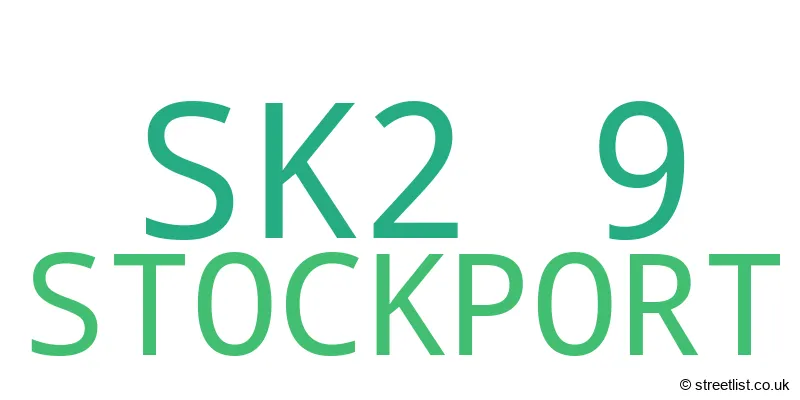 A word cloud for the SK2 9 postcode